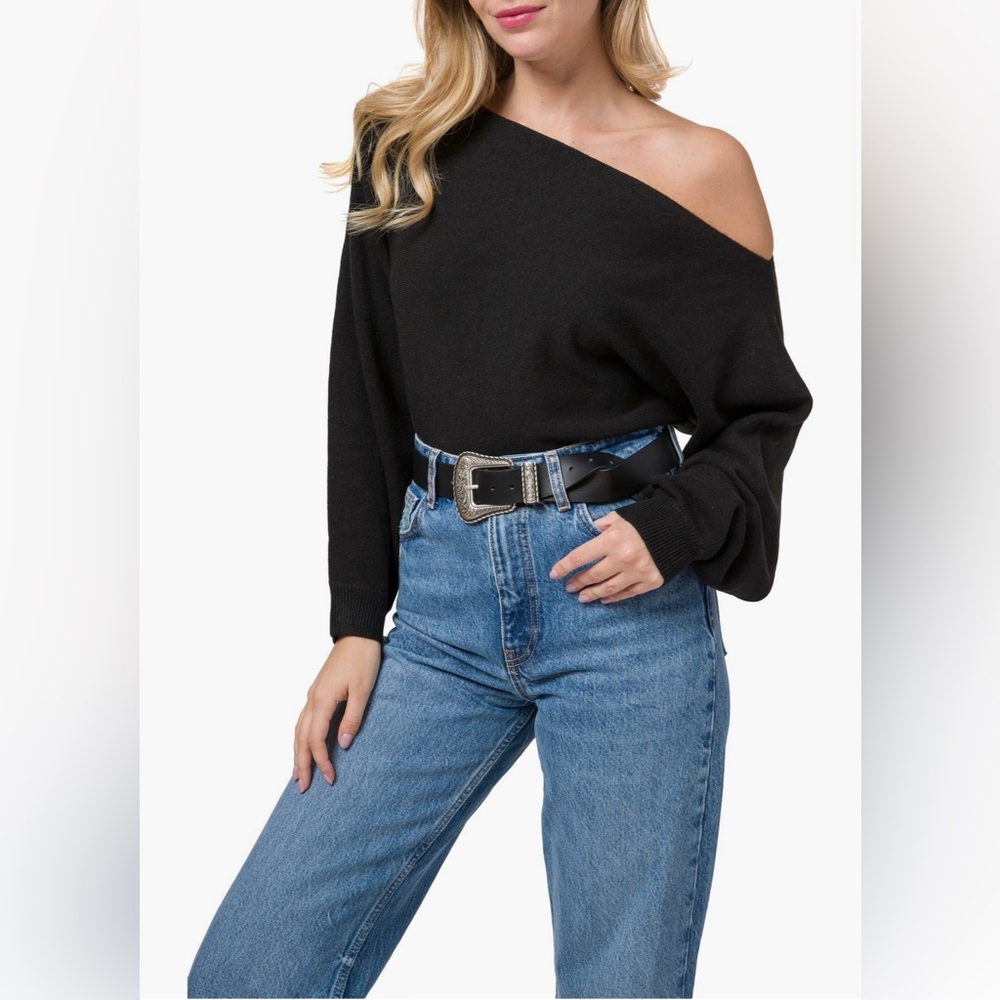WAYF Dreamer Dolman Sleeve Off the Shoulder Sweater